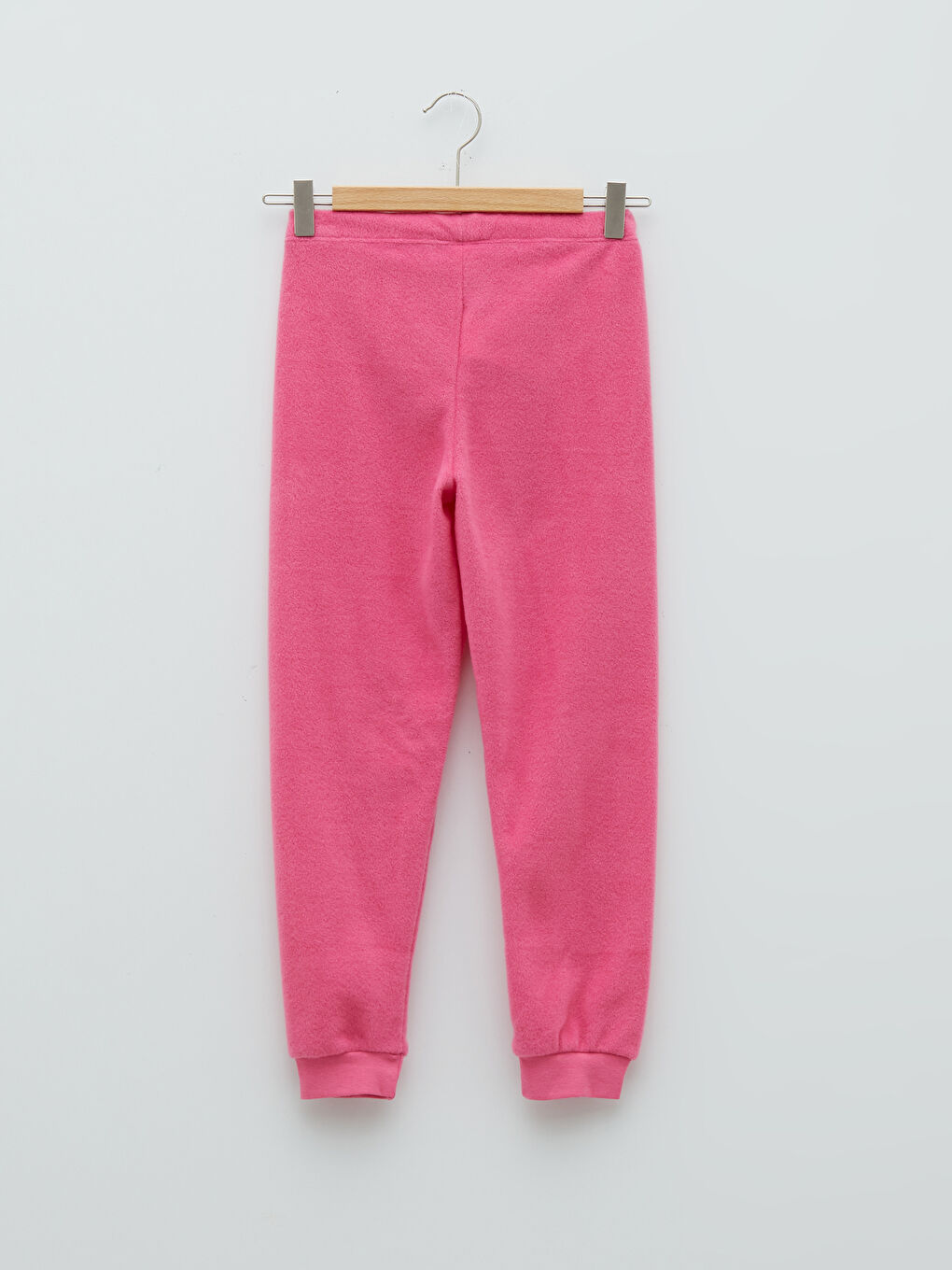 Crew Neck Embroidery Detailed Long Sleeve Fleece Girls' Pajamas Set-4