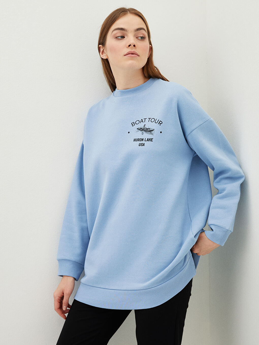 Žena PLAVA Duga dukserica-1