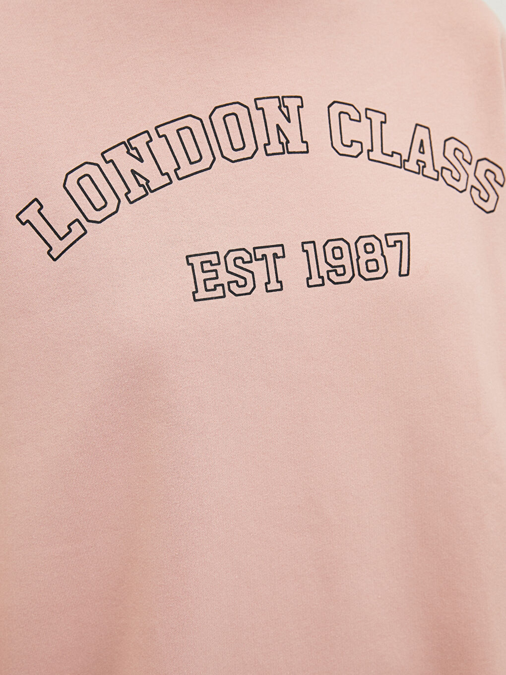 Pembe Bisiklet Yaka Yazı Baskılı Oversize Kadın Kalın Sweatshirt Tunik-3
