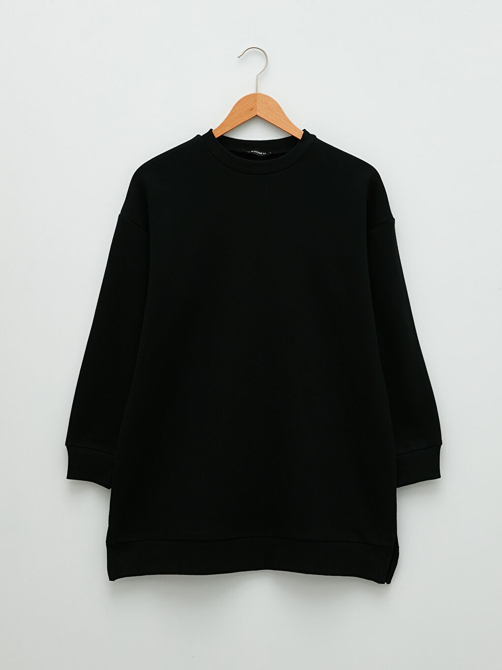 LCW Modest Rundhalsausschnitt Schlicht Oversize Damen Dickes Sweatshirt-Tunika -W1LE67Z8-CVL