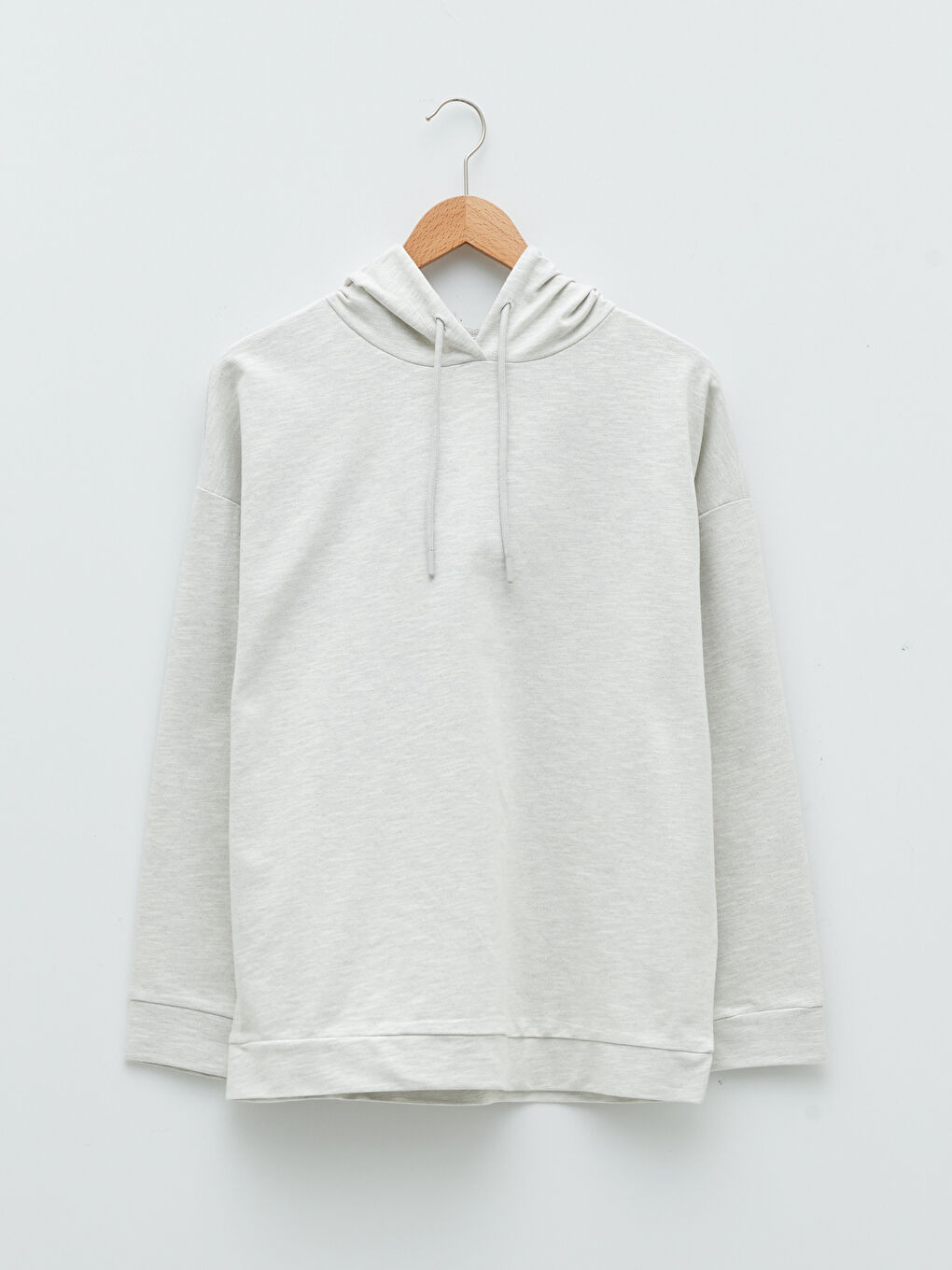 Hooded Plain Long Sleeve Women's Sweatshirt-5