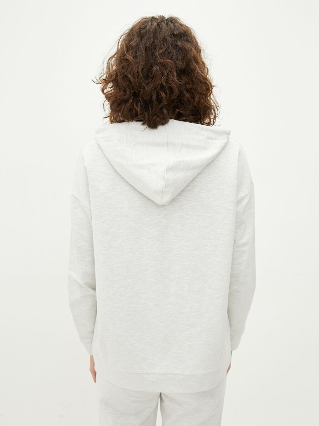 Hooded Plain Long Sleeve Women's Sweatshirt-4