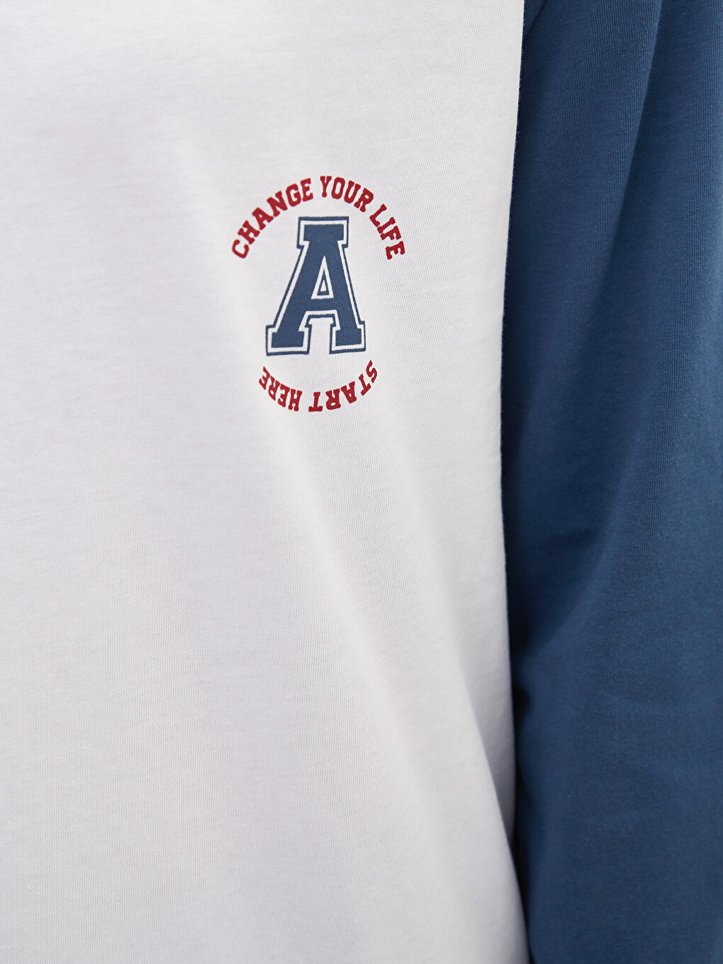 Crew Neck Color Block Long Sleeve Cotton Women's Pajamas Set-2