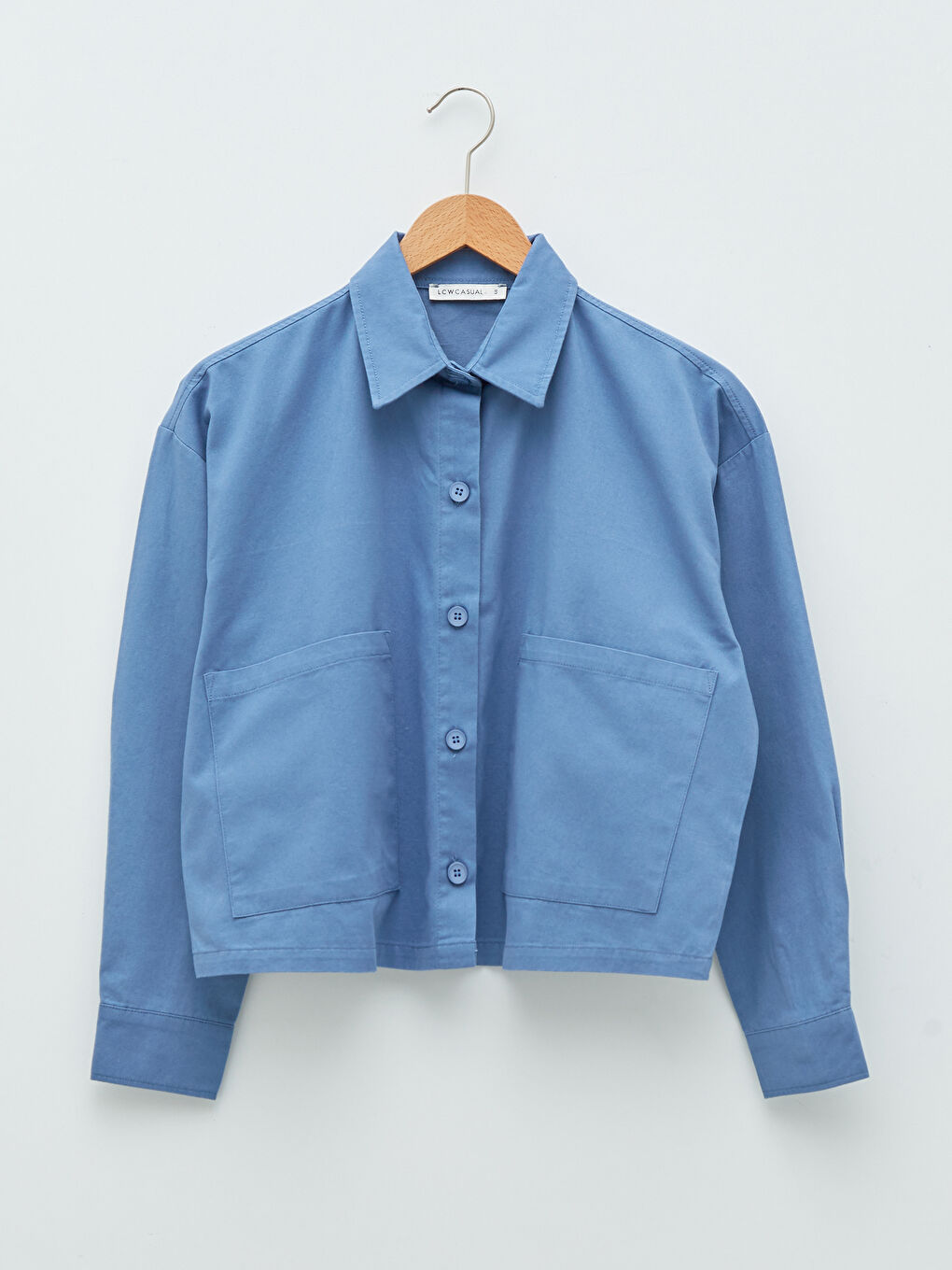 Geknöpftes Reguläres Langarm Popeline Damenhemd-5