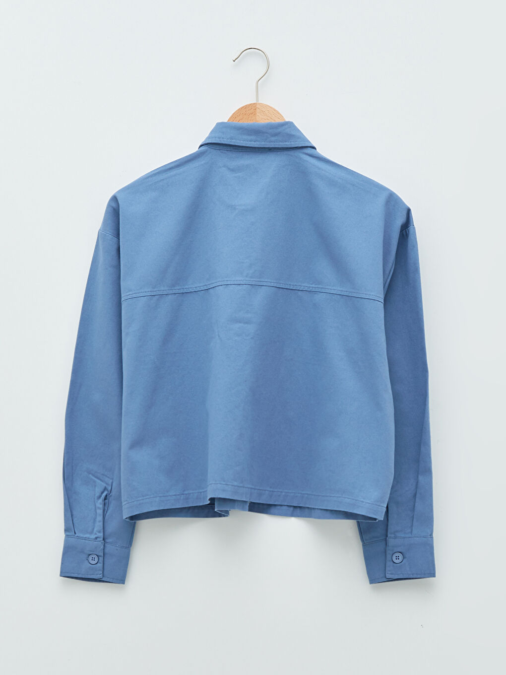 Geknöpftes Reguläres Langarm Popeline Damenhemd-6