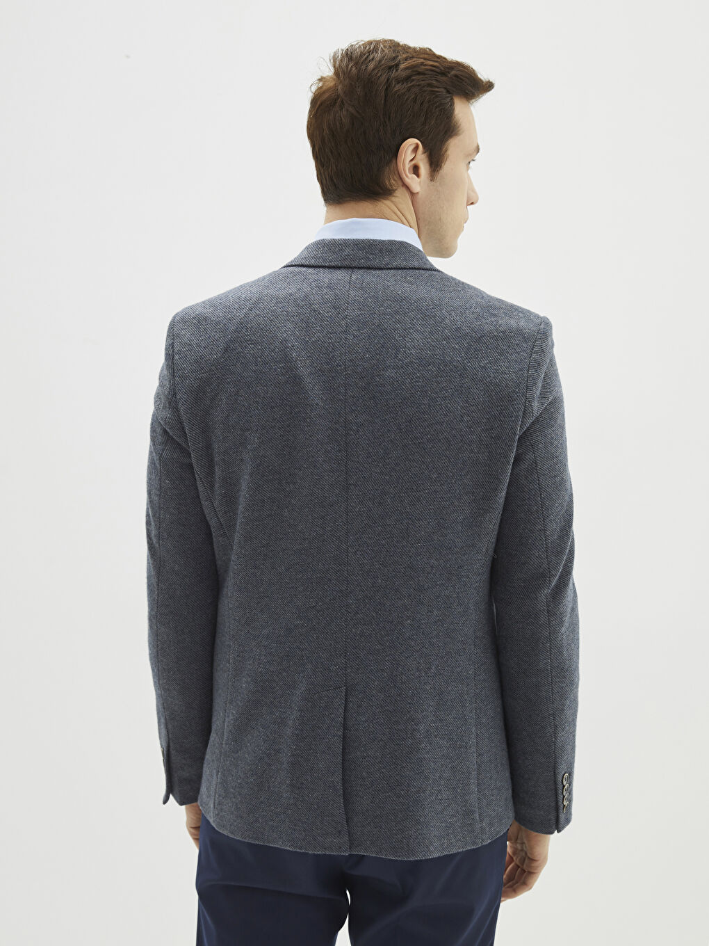 Lacivert Dar Kalıp Erkek Blazer Ceket-4
