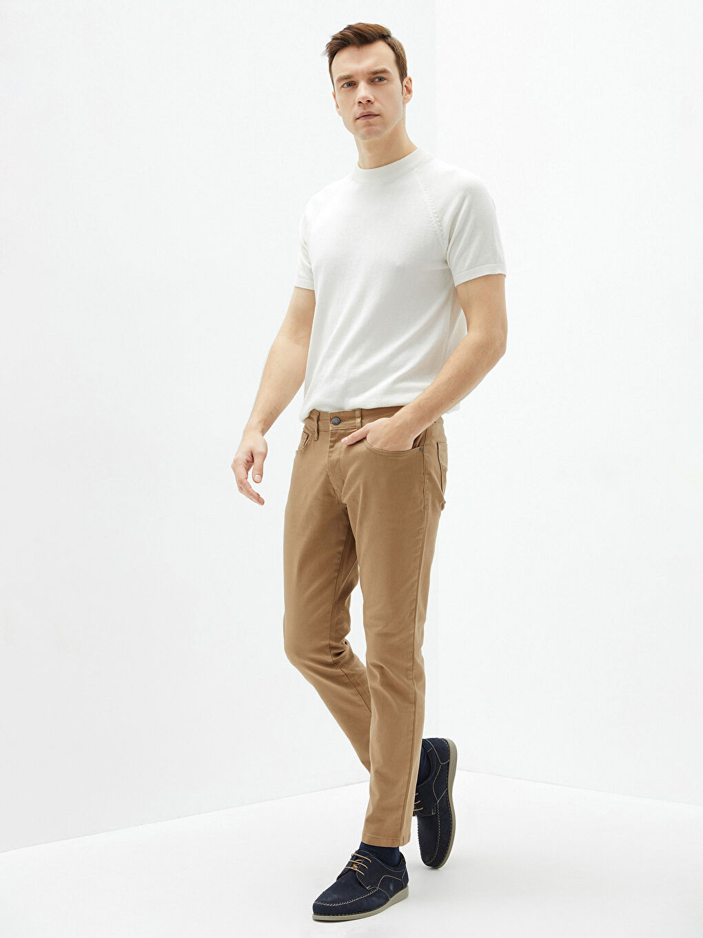 SOUTHBLUE Koyu Bej Slim Fit Erkek Pantolon