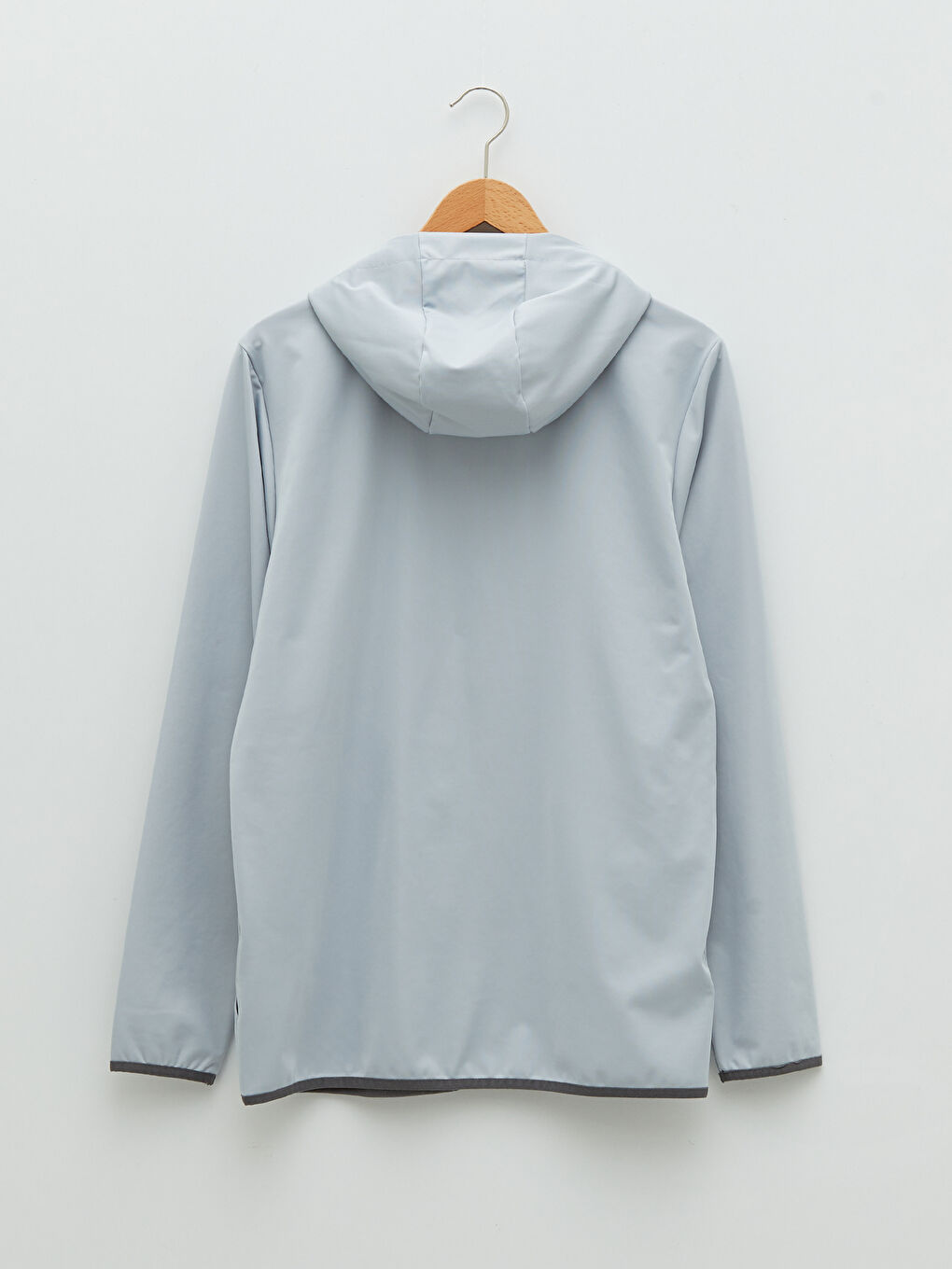 Gri Uzun Kollu Erkek Spor Hoodie-6