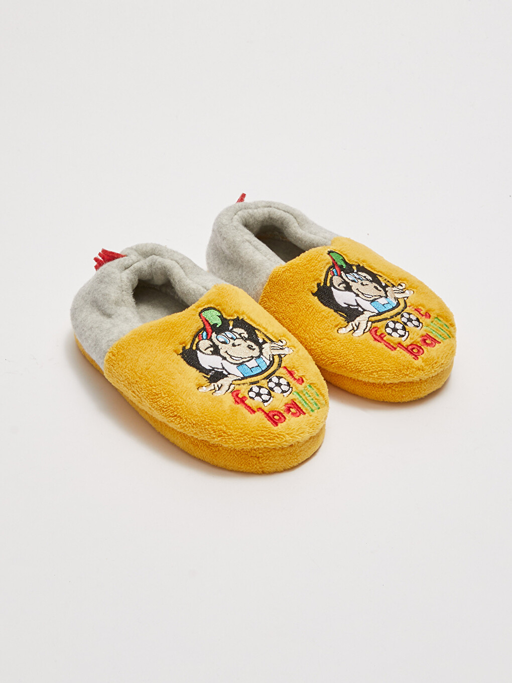 Nostalgic Monkey Embroidery Detail Boys' House Shoes-2