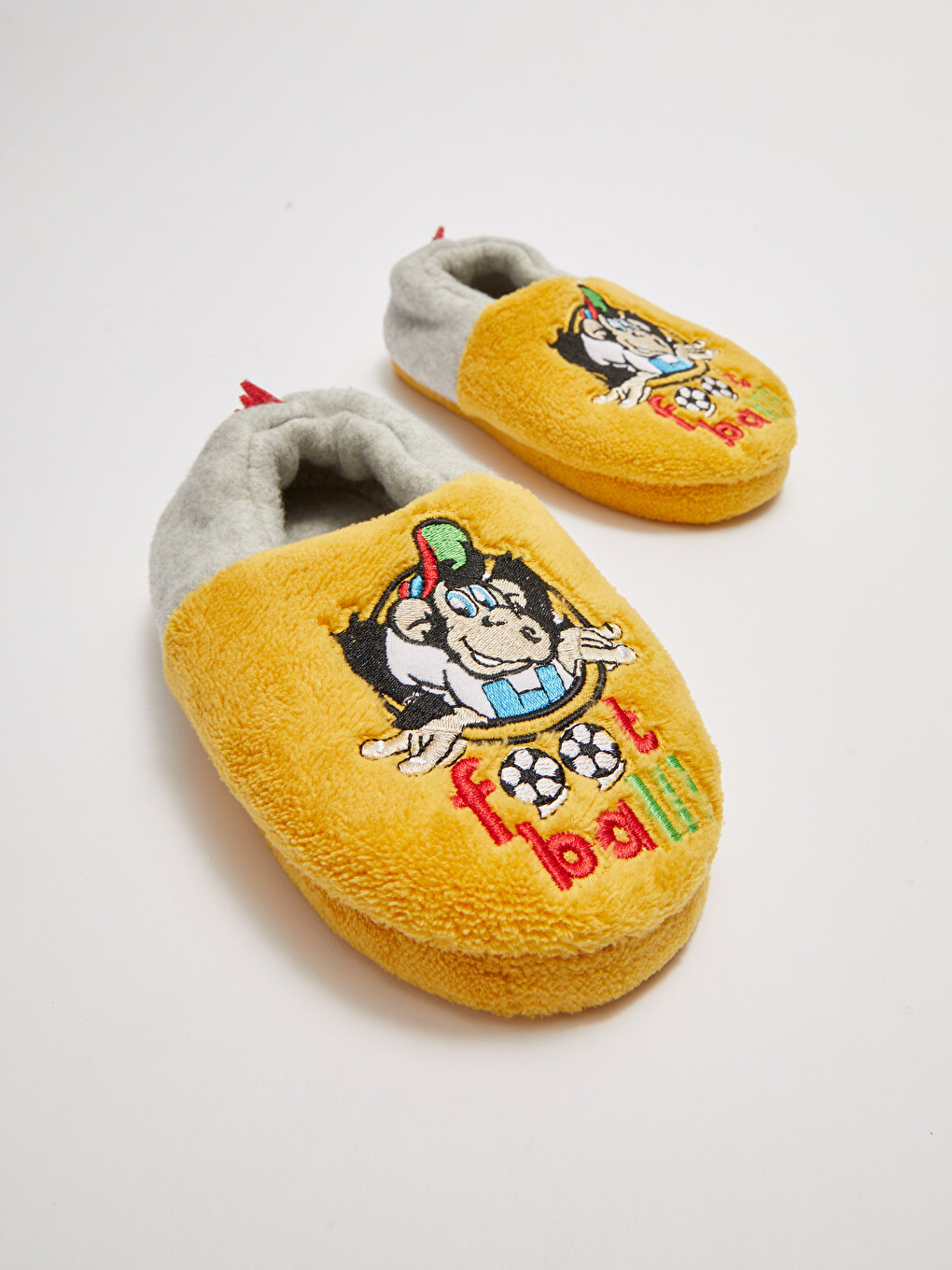 Nostalgic Monkey Embroidery Detail Boys' House Shoes-4