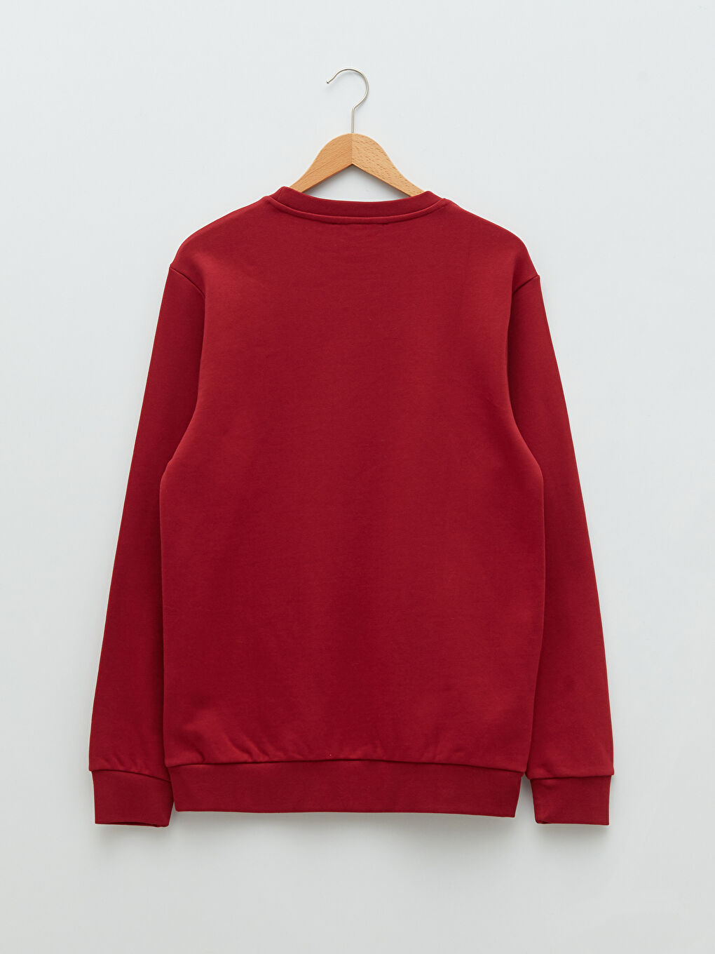 Bordo Bisiklet Yaka Uzun Kollu Erkek Sweatshirt-6