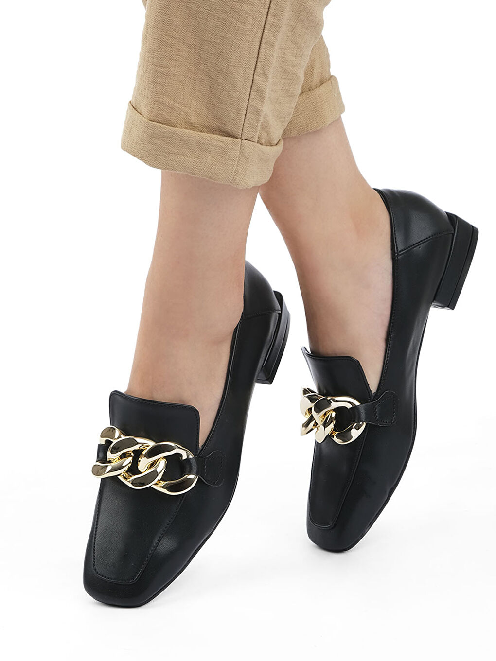 LCW STEPS Marjin Leather Look Appliqué Women's Classic Shoes -W1LG40Z8-HUR