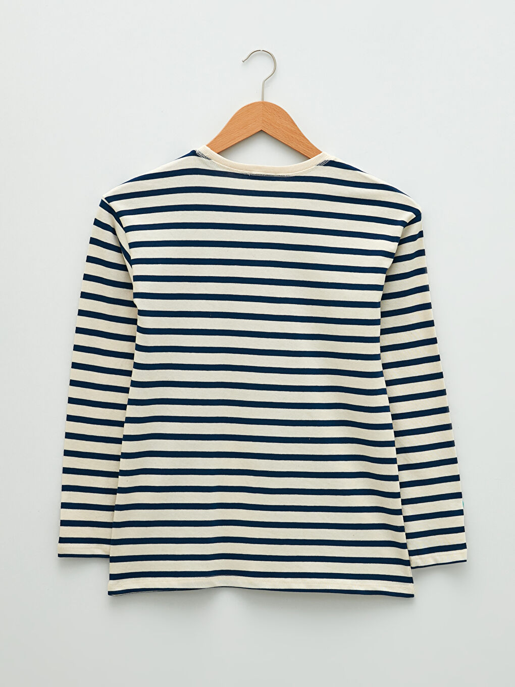 LCWAIKIKI Basic Rundhalsausschnitt Gestreift Langarm Baumwolle Damen T-Shirt -W1LH26Z8-LEL