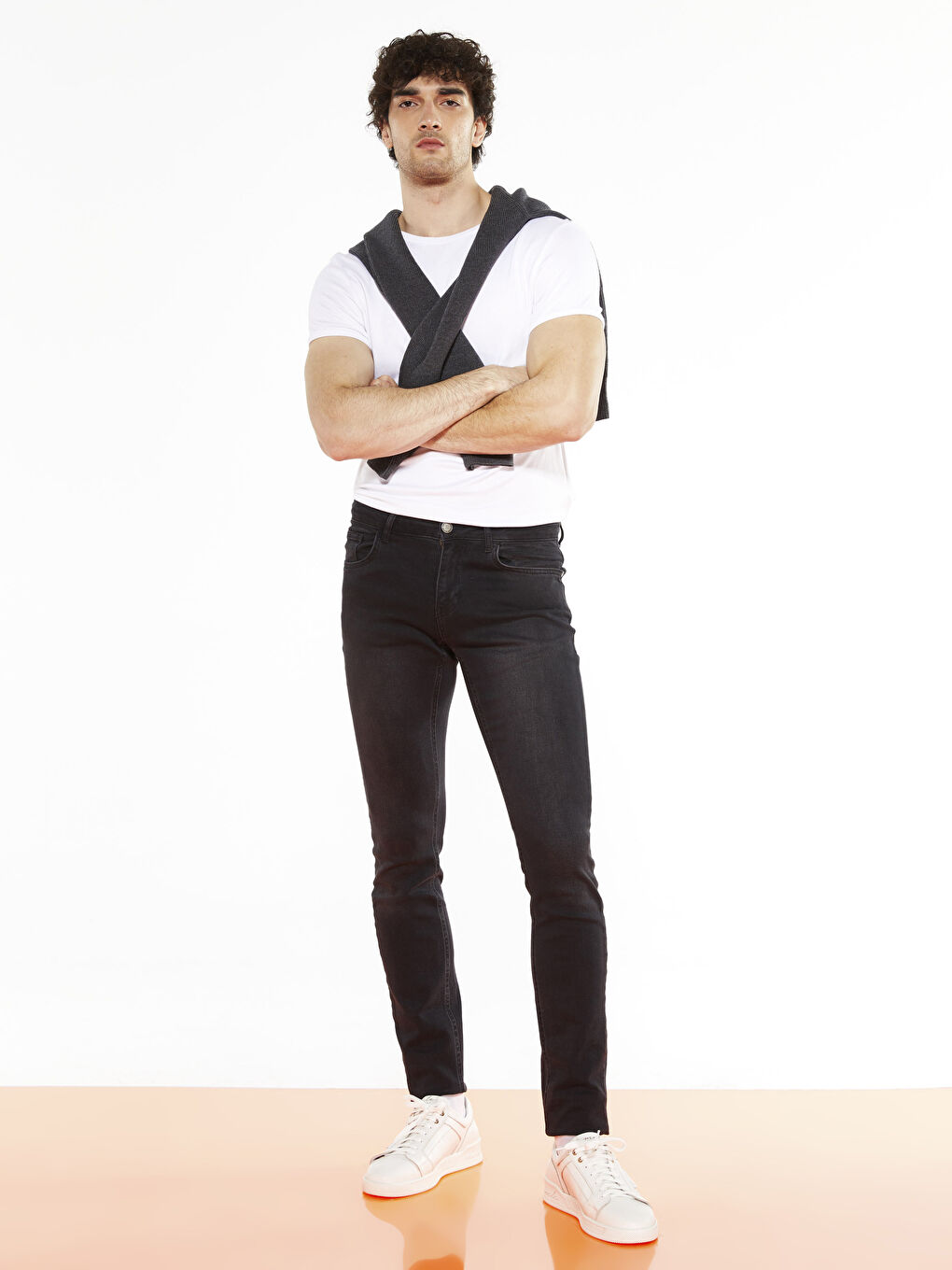 Beyaz Bağcıklı Erkek Spor Ayakkabı-2