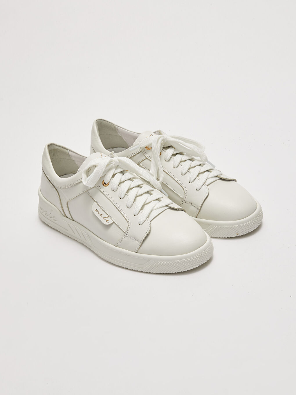 Beyaz Bağcıklı Erkek Spor Ayakkabı-4