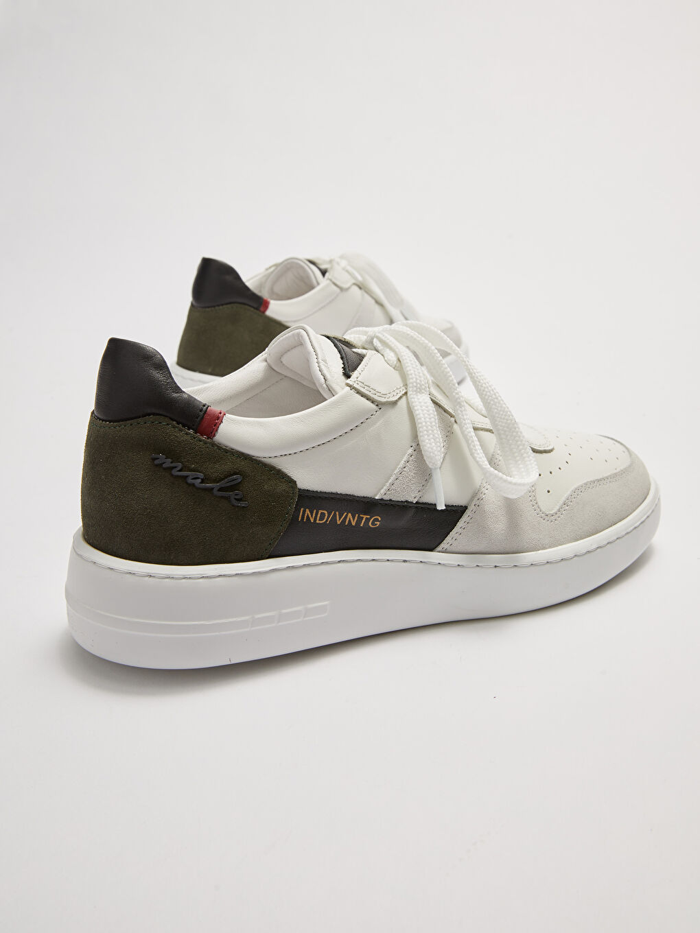 Beyaz Renk Bloklu Bağcıklı Erkek Spor Ayakkabı-6