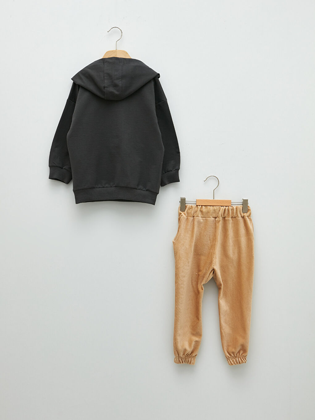 سويتشيرت بكابوش وكم طويل وبنطلون أولاد رضع - طقم 2 قطع-5