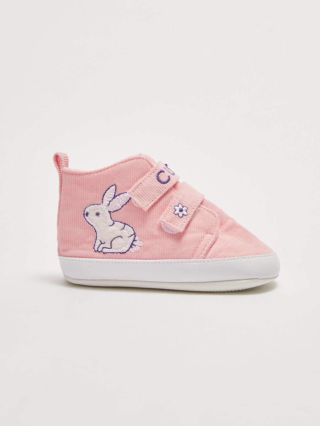 Chaussures Taille Cheville Bébé Fille Avant-Trotteur à Fermeture Velcro Brodé-1
