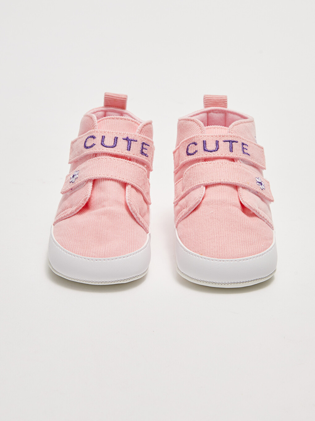 Chaussures Taille Cheville Bébé Fille Avant-Trotteur à Fermeture Velcro Brodé-2