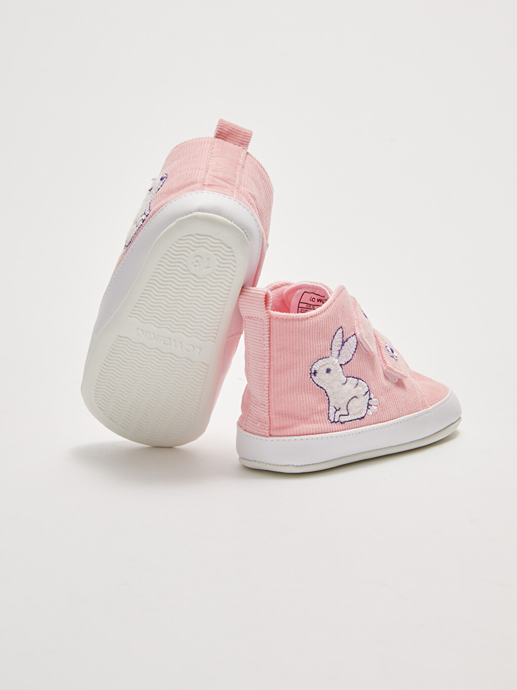 Chaussures Taille Cheville Bébé Fille Avant-Trotteur à Fermeture Velcro Brodé-3