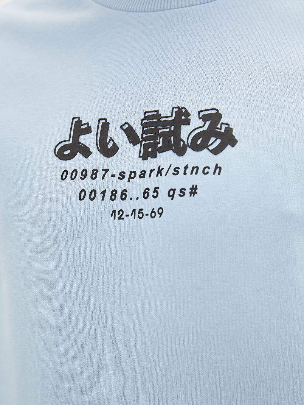 Mavi Bisiklet Yaka Baskılı Erkek Kalın Sweatshirt-3