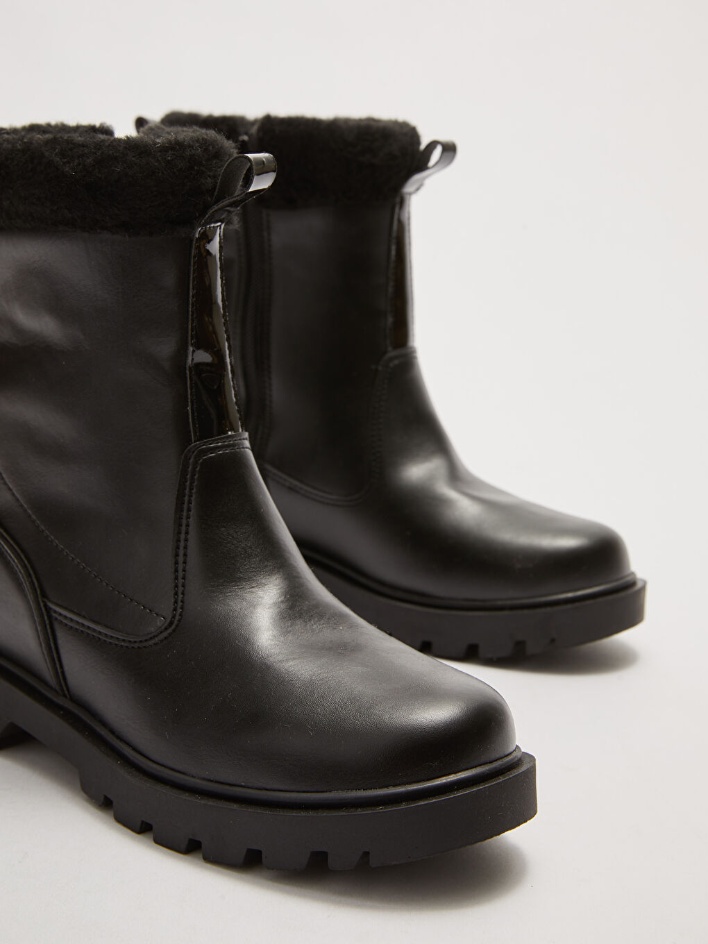 Kunstleder Stiefel für Mädchen mit Reißverschluss-2