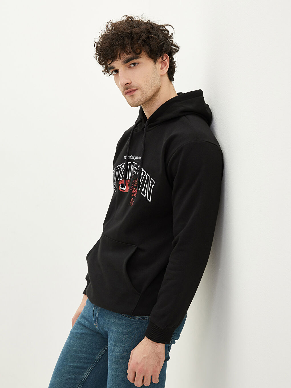 Long Sleeve Printed Men's Thick Hoodie-1