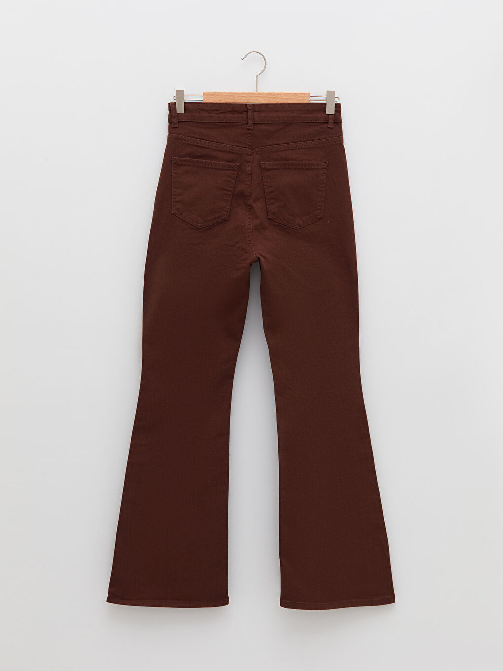 Kahverengi Yüksek Bel Mars Flare Kadın Jean Pantolon-6