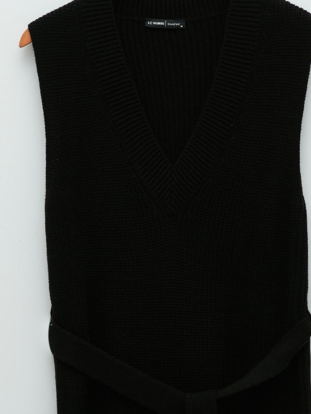LCWAIKIKI Classic Damen V-Ausschnitt Gerade Ärmelloses Strickkleid -W1LJ37Z8-CVL