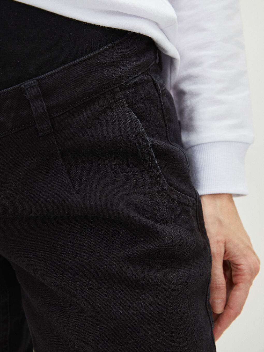 Blugi Gravide Rodeo cu Talie Elastică Peste Burtică, Croială Standard, Buzunare și Detalii Denim-3