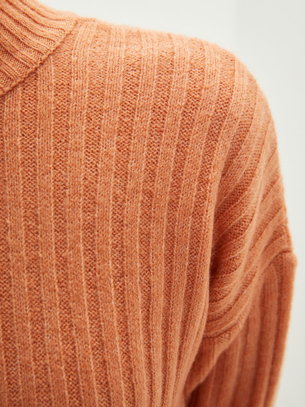 Half Turtleneck Plain Long Sleeve Women's Knitwear Tunic-2