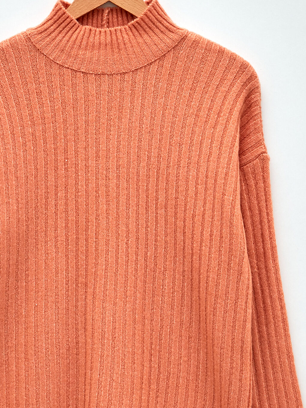 Half Turtleneck Plain Long Sleeve Women's Knitwear Tunic-6