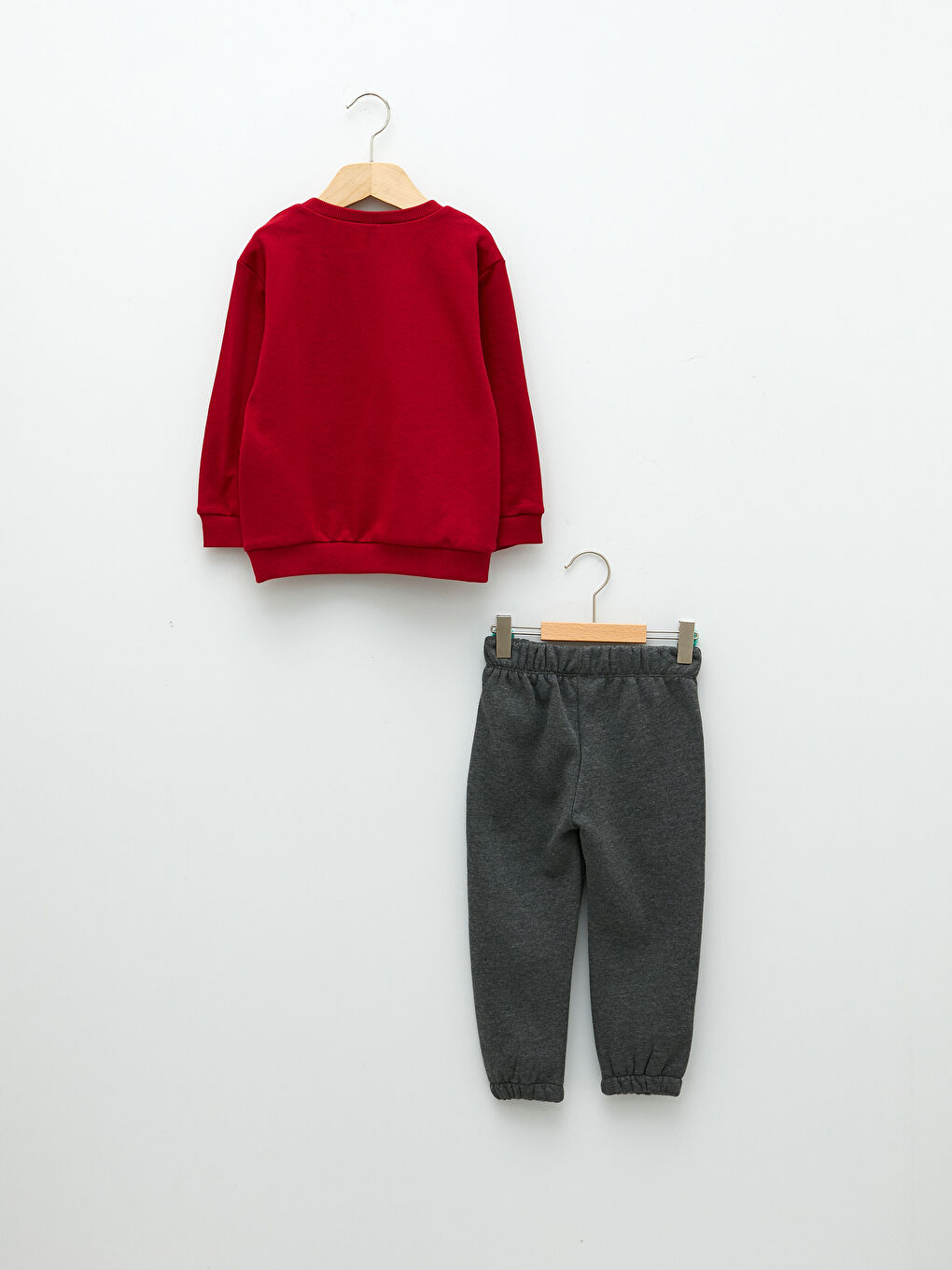 طقم ولادي رضع سويت شيرت وبنطلون بكم طويل ورقبة دائرية قطعتين-1