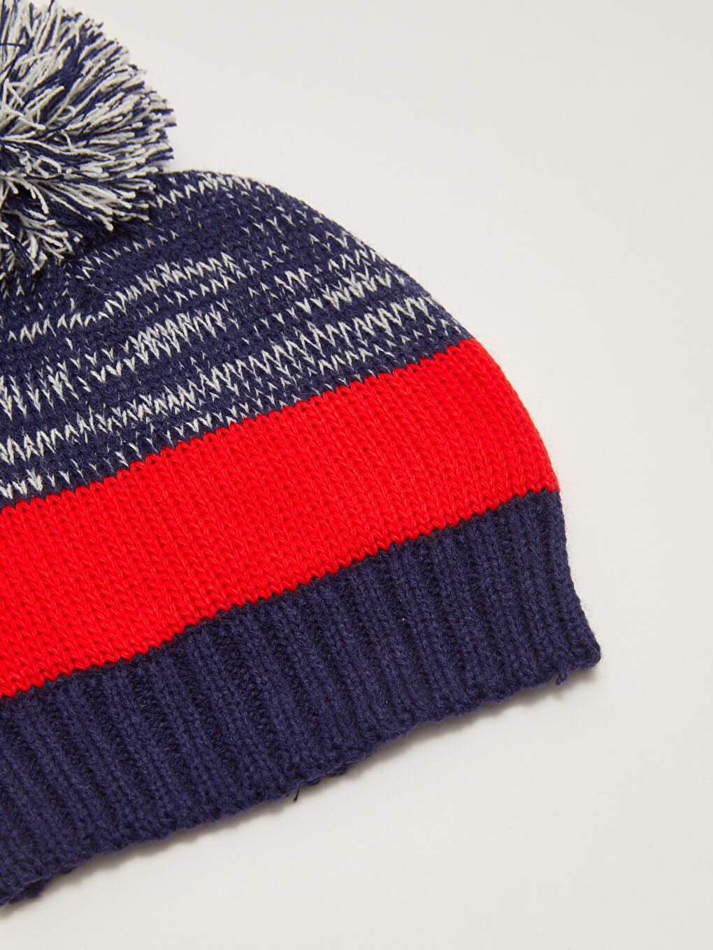 Lacivert Desenli Erkek Çocuk Triko Bere Atkı ve Eldiven 3'lü-1