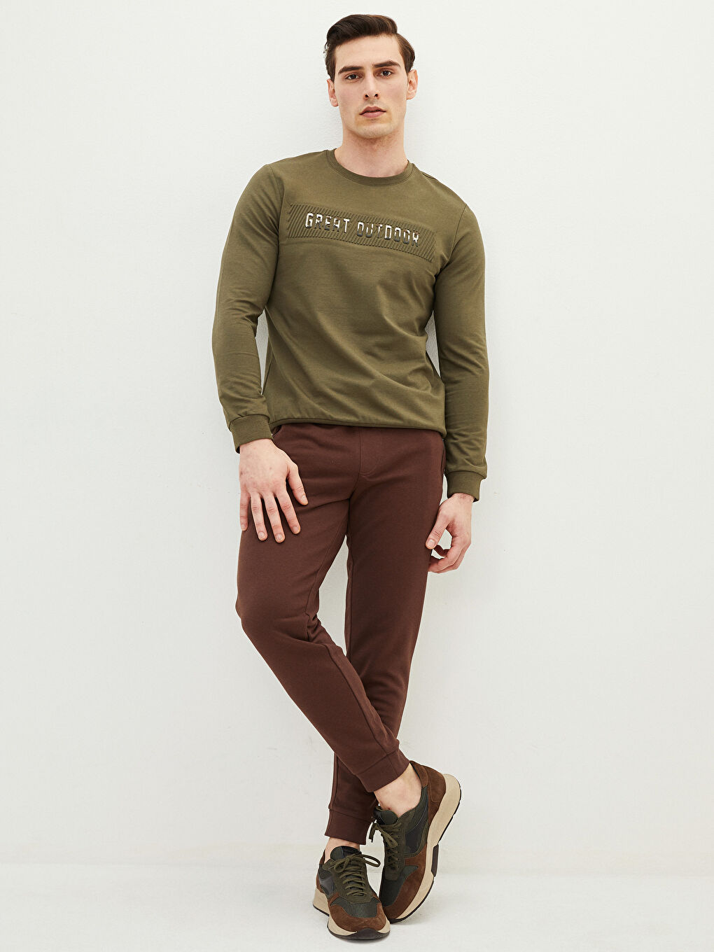 Kahverengi Standart Kalıp Erkek Jogger Eşofman Altı