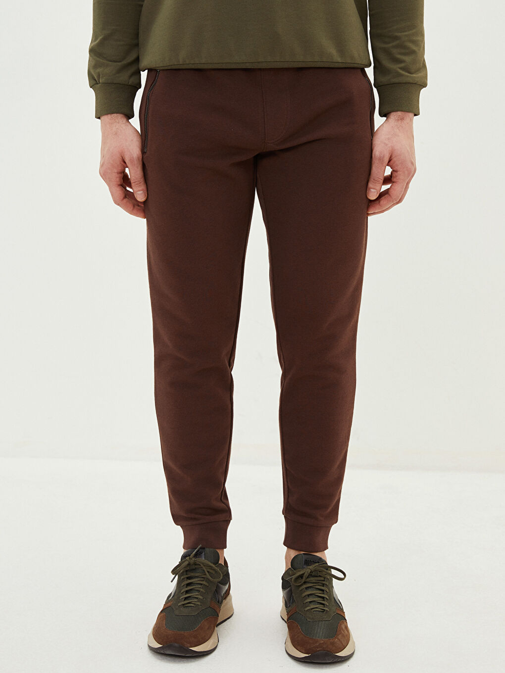 Kahverengi Standart Kalıp Erkek Jogger Eşofman Altı-2