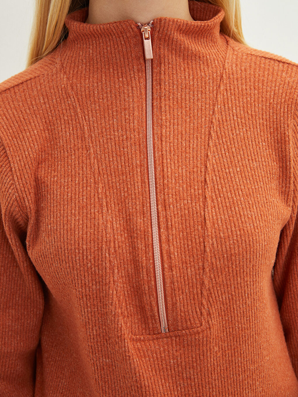 LCWAIKIKI Basic Funnel Neck Plain Long Sleeve Women's Tunic -W1LN43Z8-H4L