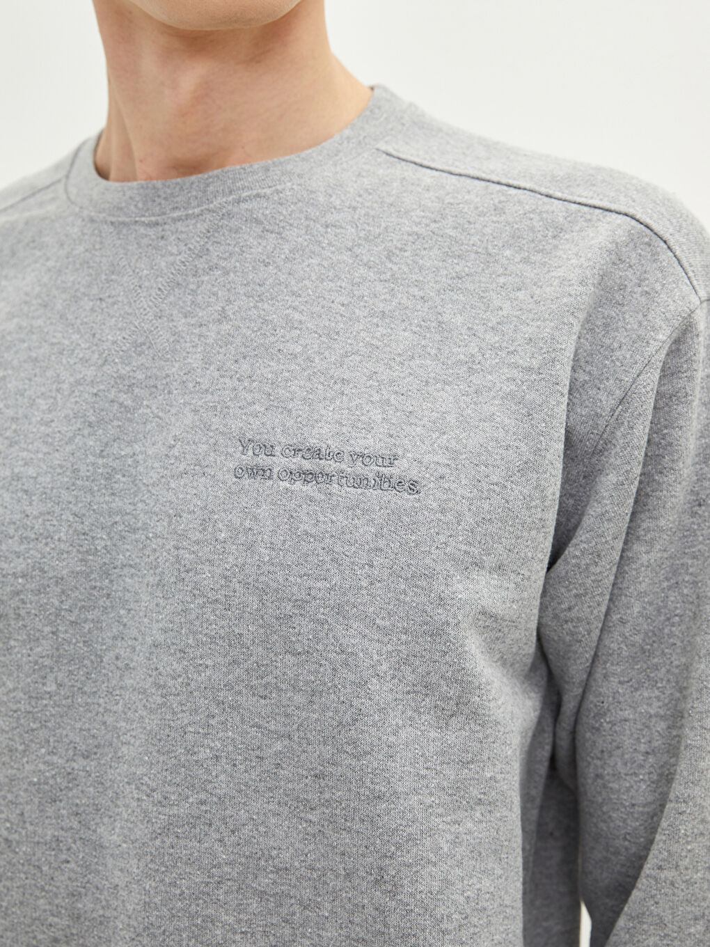 Oversize Crew Neck Long Sleeve Embroidered Men's Sweatshirt-3