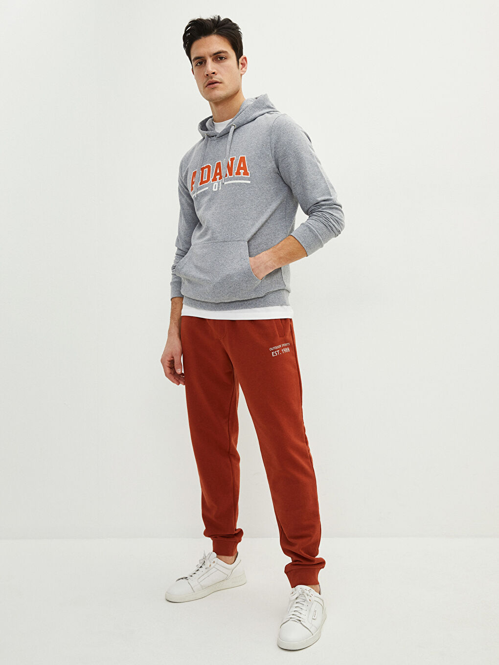 Kahverengi Standart Kalıp Erkek Jogger Eşofman Altı-1