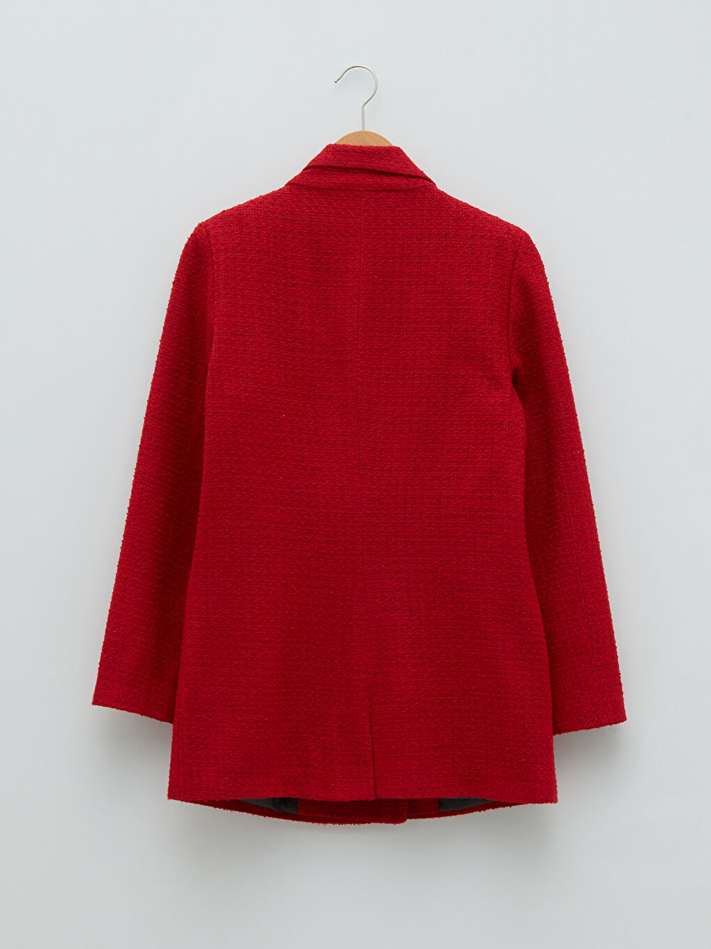 Buttoned Regular Long Sleeve Tweed Fabric Women's Jacket-7