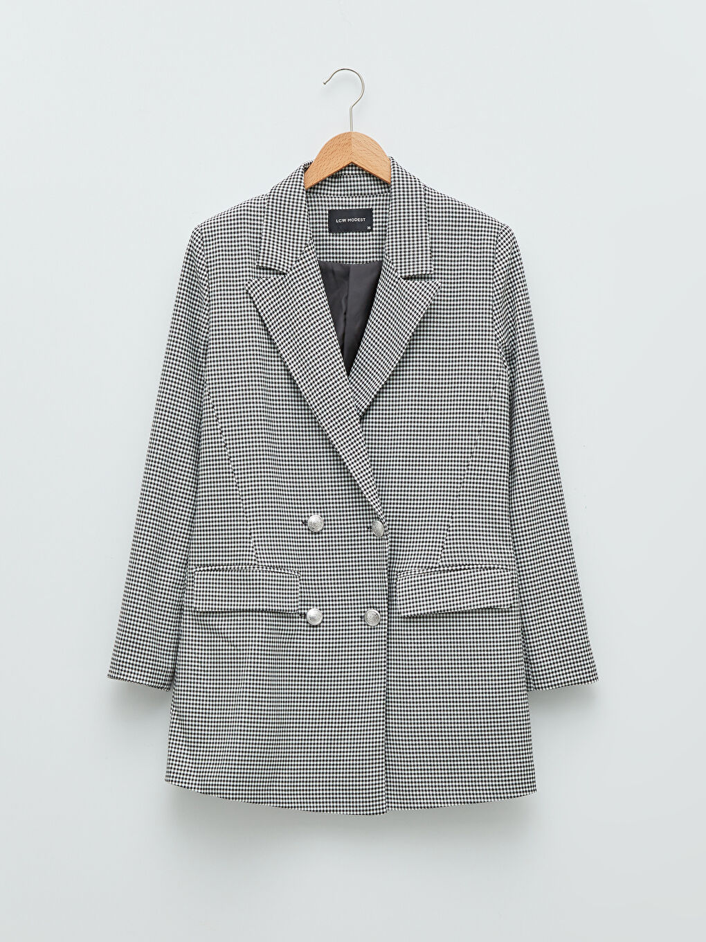 LCW Modest Front Button Closure Crowbar Patterned Pocket Detailed Long Sleeve Women's Jacket -W1LP75Z8-LKX