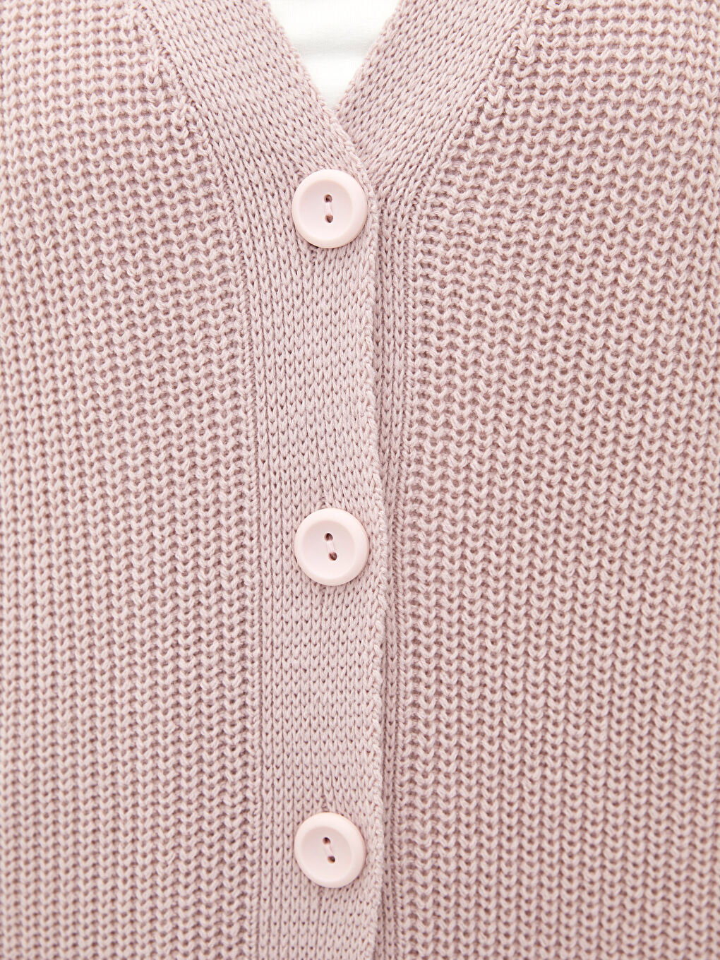 Pembe V Yaka Kadın Triko Hırka-2