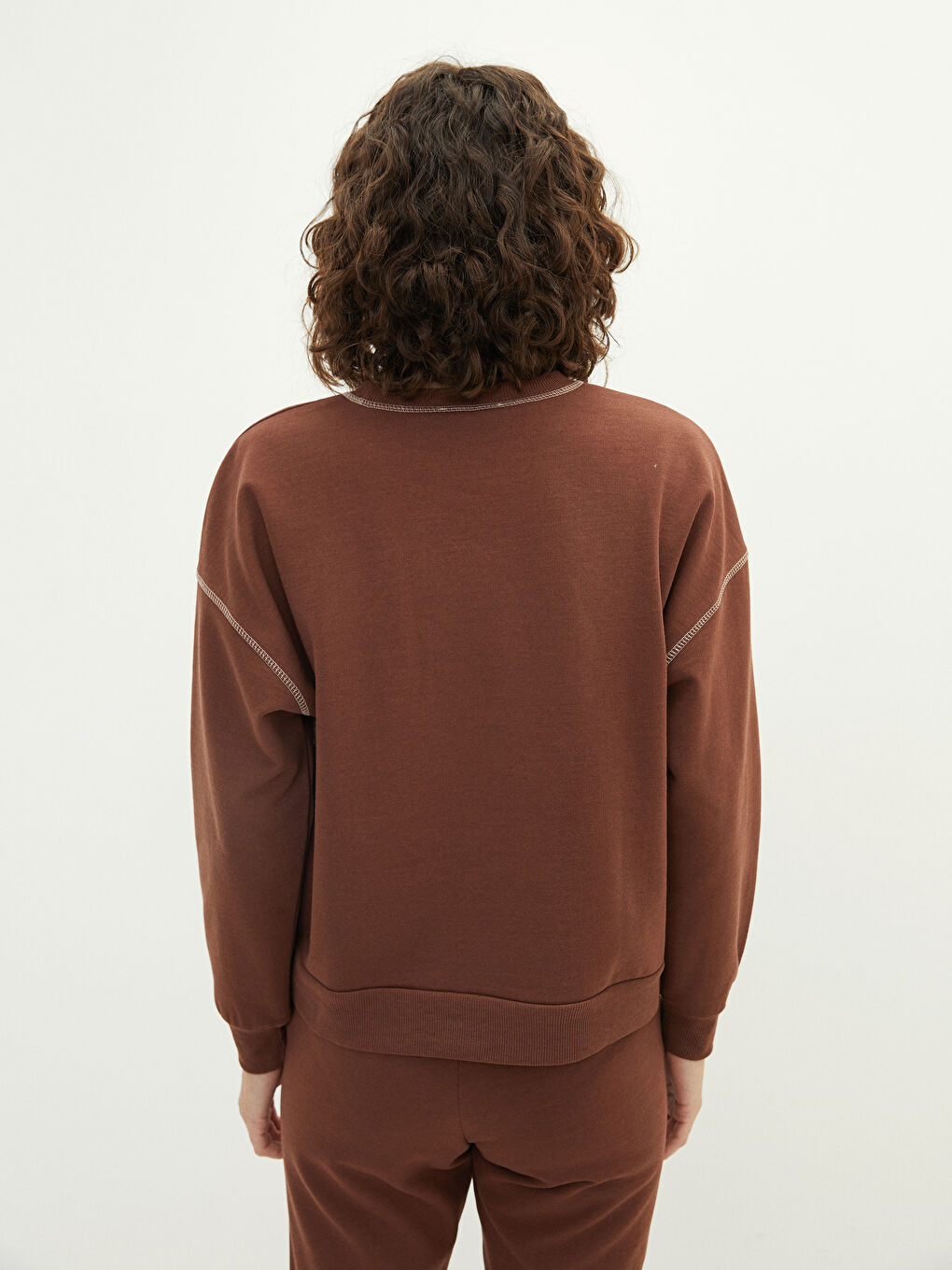 Crew Neck Text Printed Long Sleeve Women's Sweatshirt-4