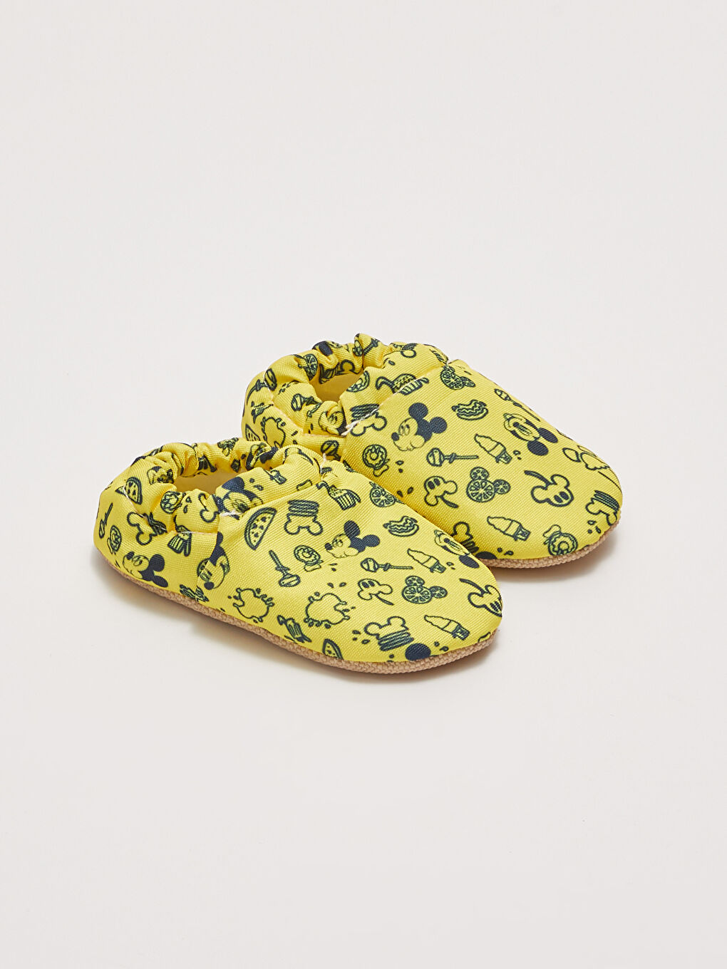 Sarı Mickey Mouse Lisanslı Erkek Bebek Yürüme Öncesi Ev Patiği
