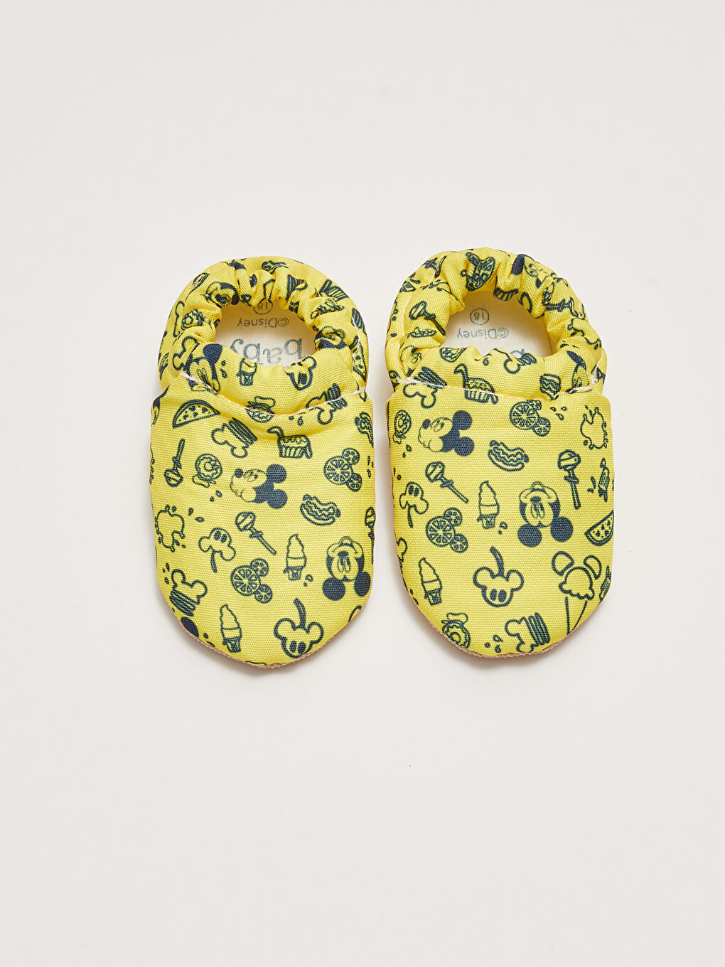 Sarı Mickey Mouse Lisanslı Erkek Bebek Yürüme Öncesi Ev Patiği-2
