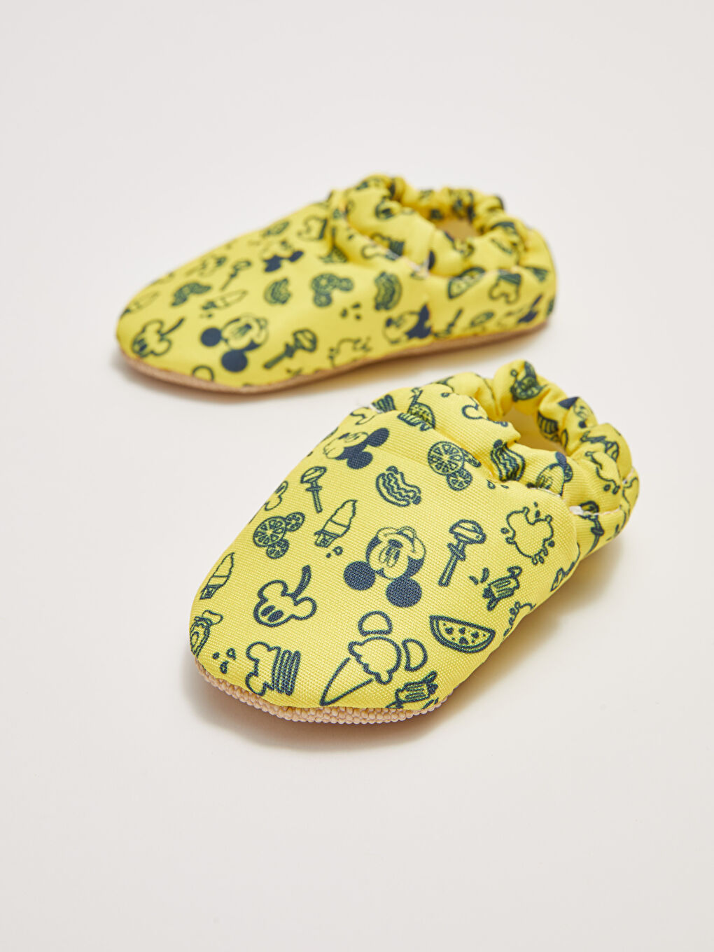 Sarı Mickey Mouse Lisanslı Erkek Bebek Yürüme Öncesi Ev Patiği-3
