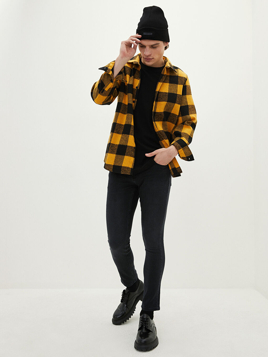 Label Printed Men's Tricot Beanie-1