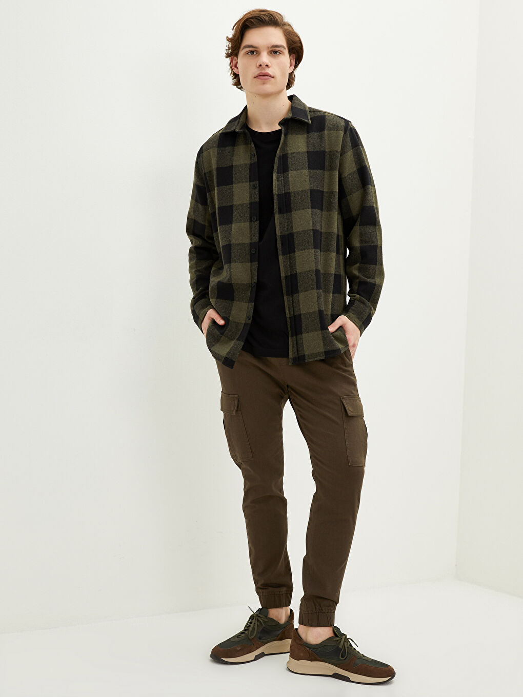 Haki Slim Fit Erkek Kargo Pantolon