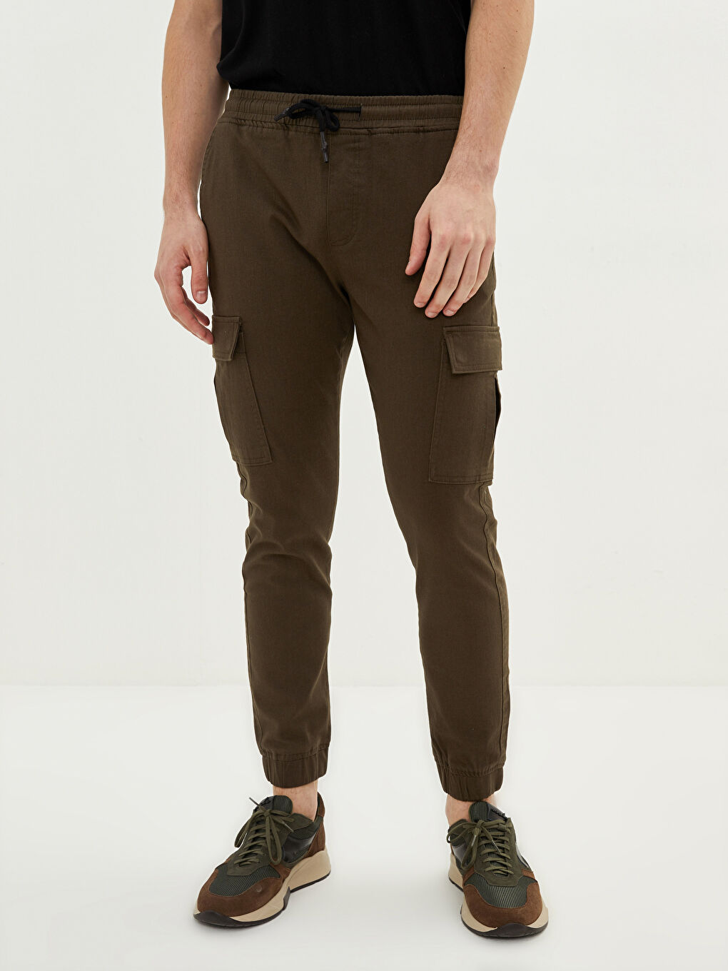 Haki Slim Fit Erkek Kargo Pantolon-3