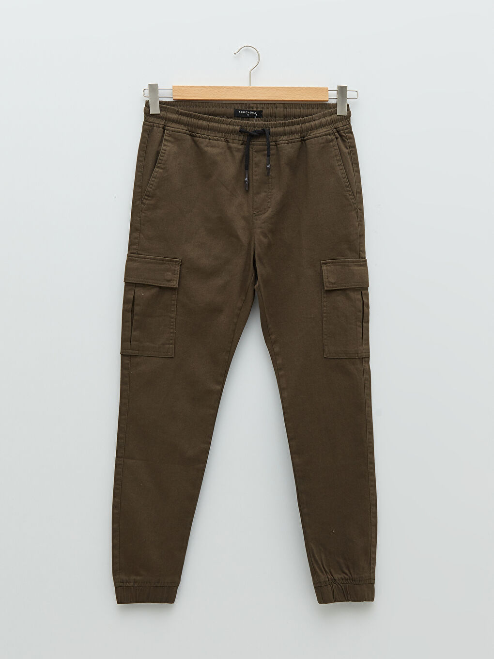 Haki Slim Fit Erkek Kargo Pantolon-5